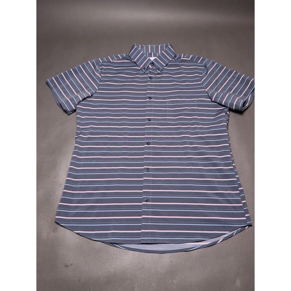 Mizzen+Main Leeward Short Sleeve Shirt Mens X-Large Trim Fit Striped Performance